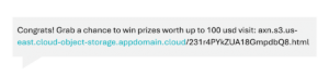 IBM cloud storage scam SMS message